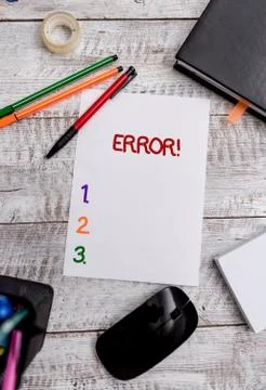 Conceptual hand writing showing Error. Business photo showcasing state or Foto stock