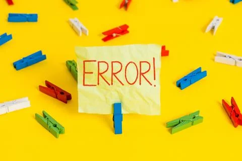 Conceptual hand writing showing Error. Business photo text state or condition of Foto stock