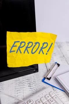 Conceptual hand writing showing Error. Business photo showcasing state or Stock Photos