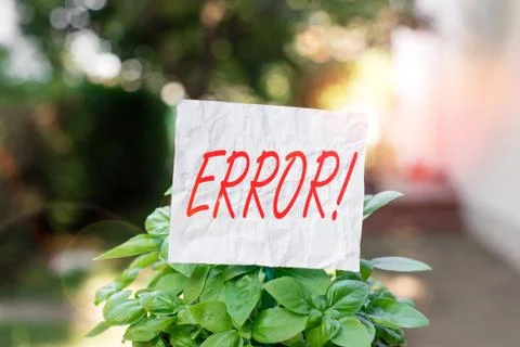 Conceptual hand writing showing Error. Business photo text state or condition of Stock Photos