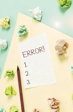 Conceptual hand writing showing Error. Business photo showcasing state or 写真素材