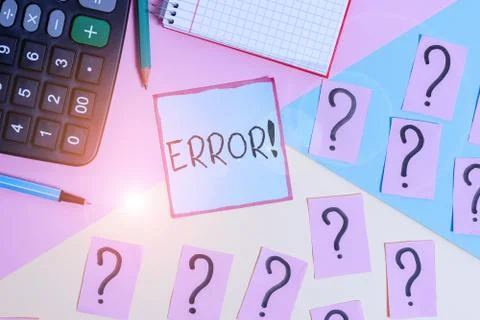 Conceptual hand writing showing Error. Business photo showcasing state or Foto stock