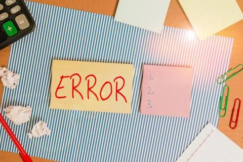 Conceptual hand writing showing Error. Business photo showcasing mistake Stock-Fotos