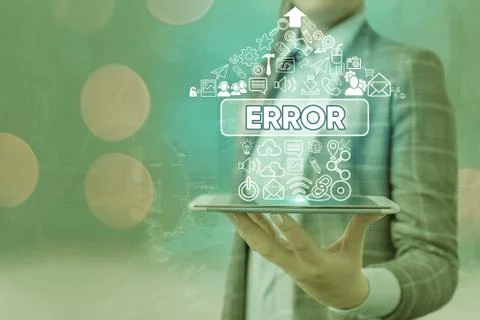 Conceptual hand writing showing Error. Business photo text state or condition of Foto stock