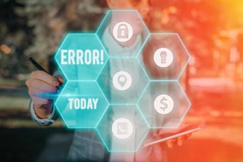 Conceptual hand writing showing Error. Business photo text state or condition of 库存照片