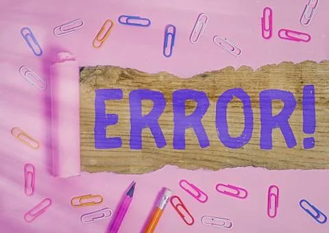 Conceptual hand writing showing Error. Business photo showcasing state or Foto stock
