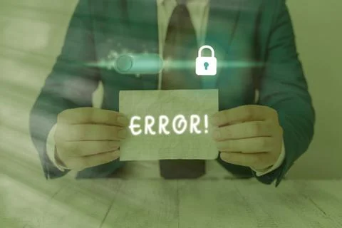 Conceptual hand writing showing Error. Business photo text state or condition of 写真素材