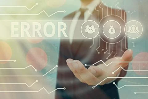 Conceptual hand writing showing Error. Business photo text mistake Condition of Stock-Fotos