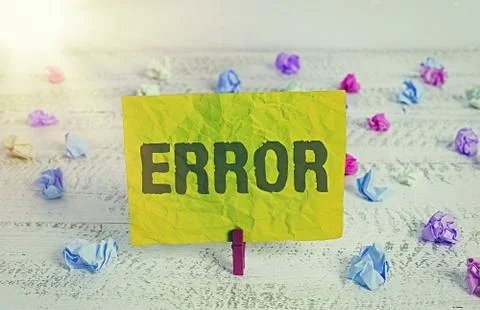 Conceptual hand writing showing Error. Business photo showcasing state or Foto stock