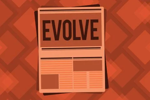 Conceptual hand writing showing Evolve. Business photo text develop gradually Stock Illustration