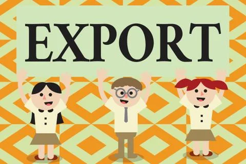 Conceptual hand writing showing Export. Business photo showcasing send goods  Stock Illustration
