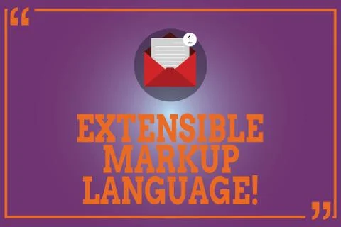 Conceptual hand writing showing Extensible Markup Language. Business photo text Stock Illustration