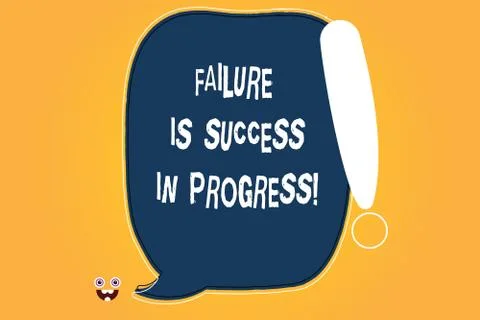 Conceptual hand writing showing Failure Is Success In Progress. Business photo Ilustración de archivo