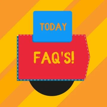 Conceptual hand writing showing Faq S. Business photo text list of questions and Stock Illustration