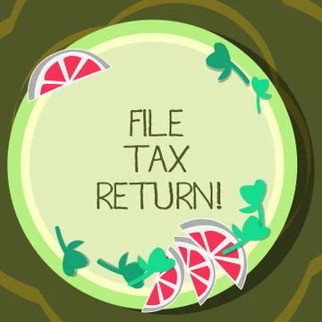 Conceptual hand writing showing File Tax Return. Business photo showcasing Stock Illustration