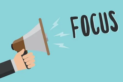 Conceptual hand writing showing Focus. Business photo showcasing state quality Stock Illustration
