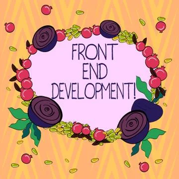 Conceptual hand writing showing Front End Development. Business photo text 스톡 일러스트
