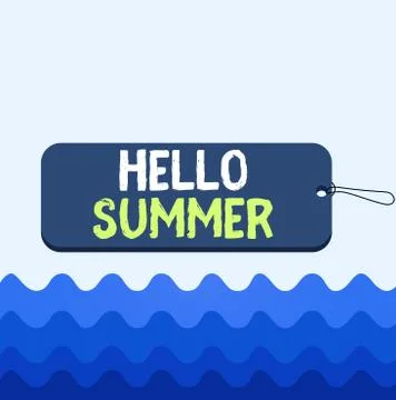Conceptual hand writing showing Hello Summer. Business photo text season after Illustration