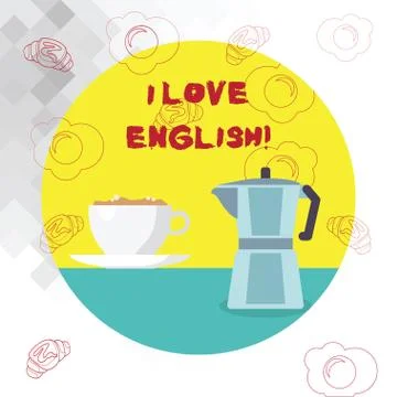 Conceptual hand writing showing I Love English. Business photo text To have Stock Illustration