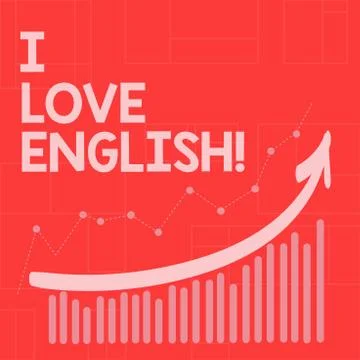 Conceptual hand writing showing I Love English. Business photo showcasing To Stock Illustration
