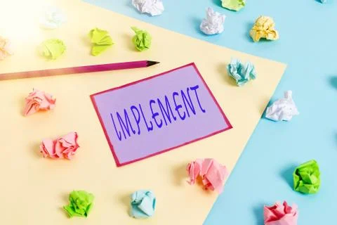 Conceptual hand writing showing Implement. Business photo text to provide Stock Photos