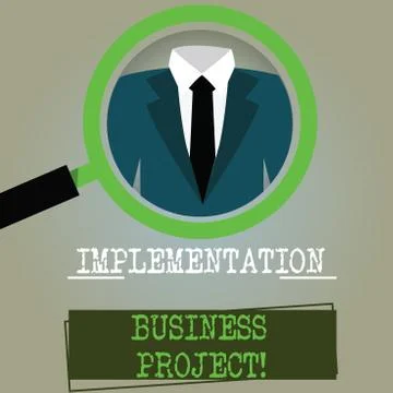Conceptual hand writing showing Implementation Business Project. Business photo Ilustración de archivo