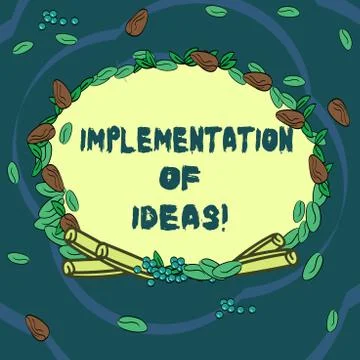 Conceptual hand writing showing Implementation Of Ideas. Business photo text イラスト素材