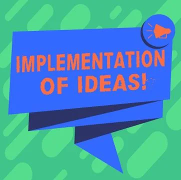 Conceptual hand writing showing Implementation Of Ideas. Business photo イラスト素材