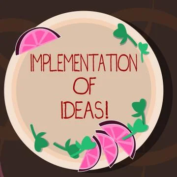 Conceptual hand writing showing Implementation Of Ideas. Business photo イラスト素材