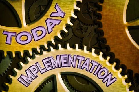 Conceptual hand writing showing Implementation. Business photo text application Stock Illustration