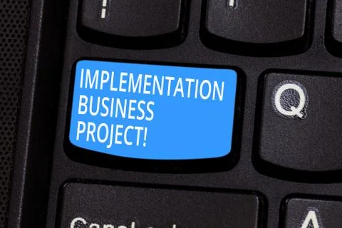 Conceptual hand writing showing Implementation Business Project. Business photo Stock Photos