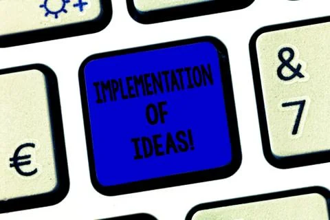 Conceptual hand writing showing Implementation Of Ideas. Business photo text Stock Photos