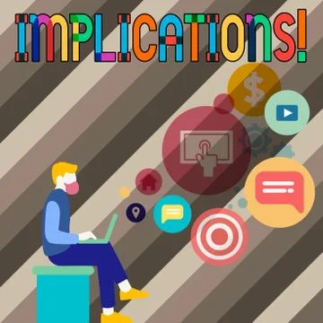 Conceptual hand writing showing Implications. Business photo showcasing Stock Illustration