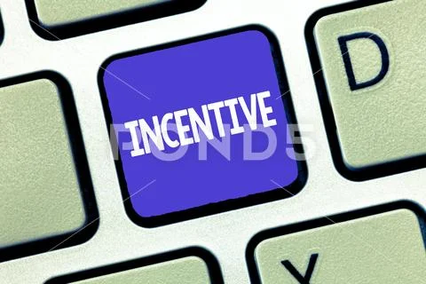 Conceptual hand writing showing Incentive. Business photo showcasing thing that Stock Photos