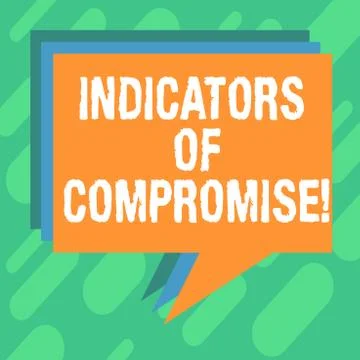 Conceptual hand writing showing Indicators Of Compromise. Business photo Illustrazione stock