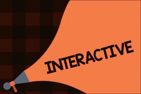 Conceptual hand writing showing Interactive. Business photo text Involving Stock Illustration