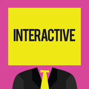 Conceptual hand writing showing Interactive. Business photo showcasing Involving Stock Illustration
