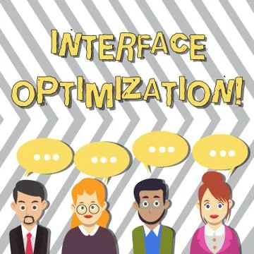 Conceptual hand writing showing Interface Optimization. Business photo text most Illustrazione stock