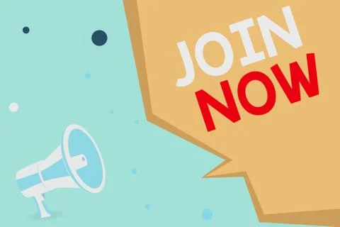 Conceptual hand writing showing Join Now. Business photo showcasing An invite to Stock Illustration