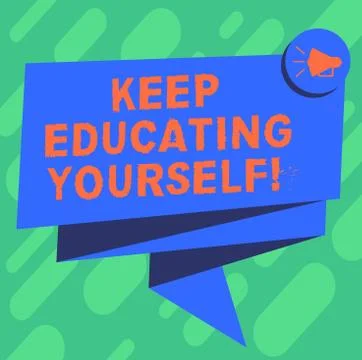 Conceptual hand writing showing Keep Educating Yourself. Business photo Stock Illustration
