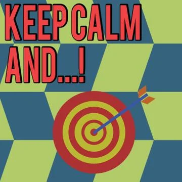 Conceptual hand writing showing Keep Calm And. Business photo showcasing Stock Illustration