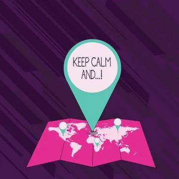Conceptual hand writing showing Keep Calm And. Business photo showcasing Stock Illustration