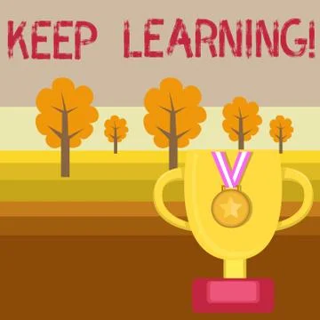 Conceptual hand writing showing Keep Learning. Business photo text Life long  Illustrazione stock