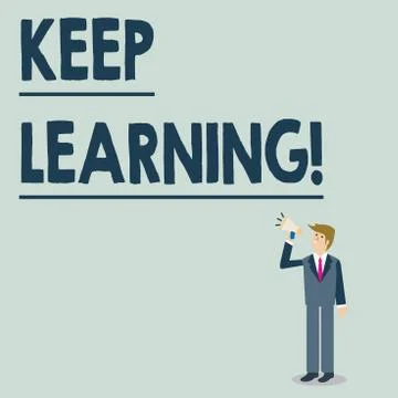 Conceptual hand writing showing Keep Learning. Business photo showcasing Life イラスト素材
