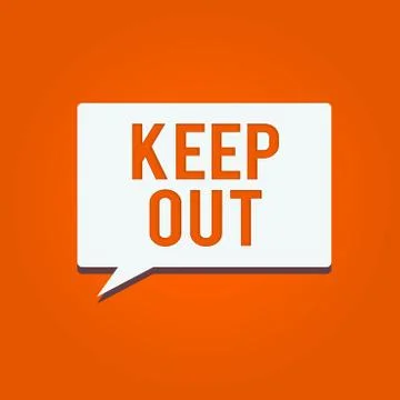 Conceptual hand writing showing Keep Out. Business photo showcasing to stay away 스톡 일러스트
