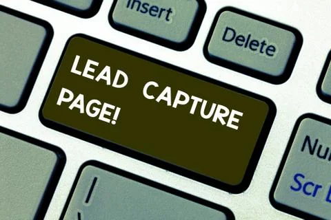 Conceptual hand writing showing Lead Capture Page. Business photo showcasing Stock Photos