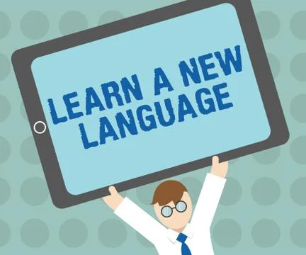 Conceptual hand writing showing Learn A New Language. Business photo text Study Ilustración de archivo