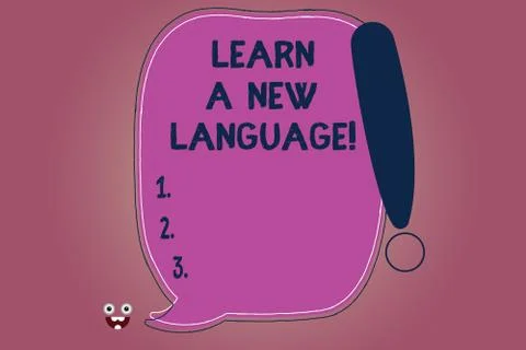 Conceptual hand writing showing Learn A New Language. Business photo text Study Ilustración de archivo