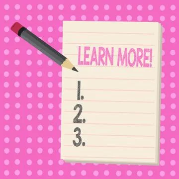 Conceptual hand writing showing Learn More. Business photo text Study harder Ilustración de archivo