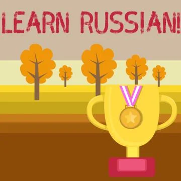 Conceptual hand writing showing Learn Russian. Business photo text gain or Stock Illustration